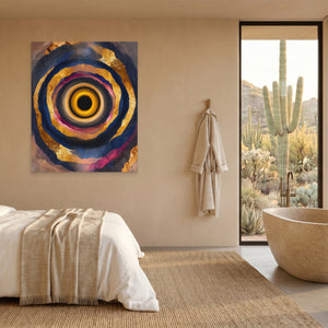 Eye Golden Rings canvas wall art, room view