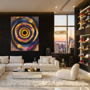 Eye Golden Rings canvas wall art, room view
