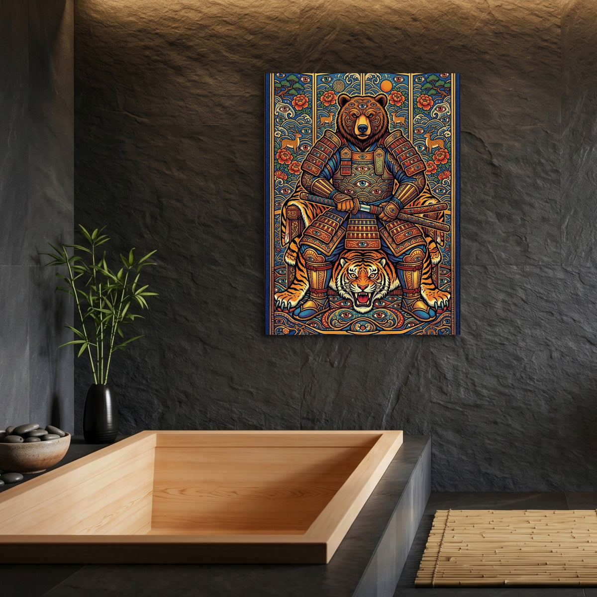 Eyes of the Samurai — eyes of the samurai sq bamboo bathroom 1port flush print