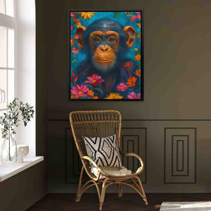 a painting of a monkey in a room