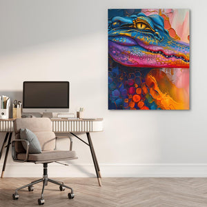 Crafty Crocodile Abstract Art - Luxury Wall Art 