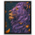 a painting of a lion with purple hair