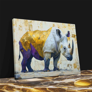 a picture of a rhino painted on a wall
