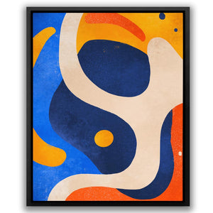 a picture of a blue and orange abstract painting