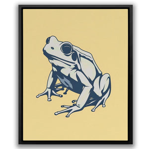 a picture of a frog on a yellow background