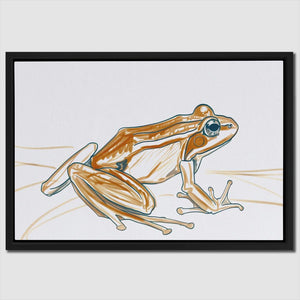 a drawing of a frog sitting on the ground