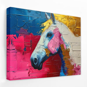 a painting of a horse on a wall