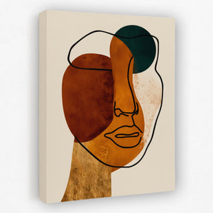 Face Ochre Composition canvas wall art
