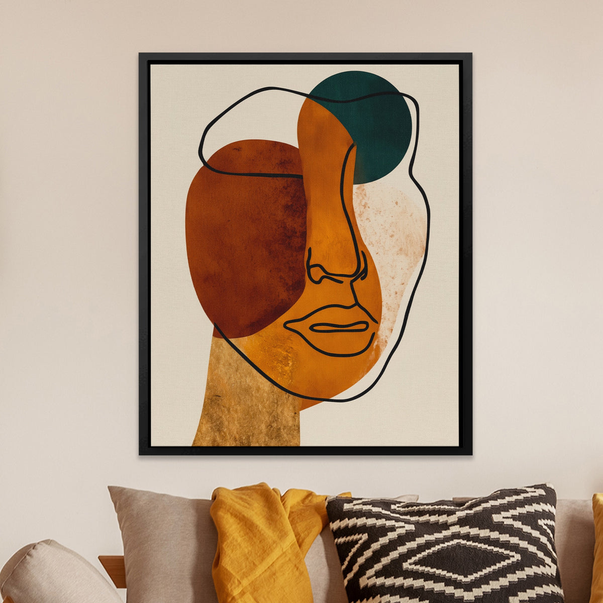 Face Ochre Composition — Face Ochre Composition Orange Room Zoom 219