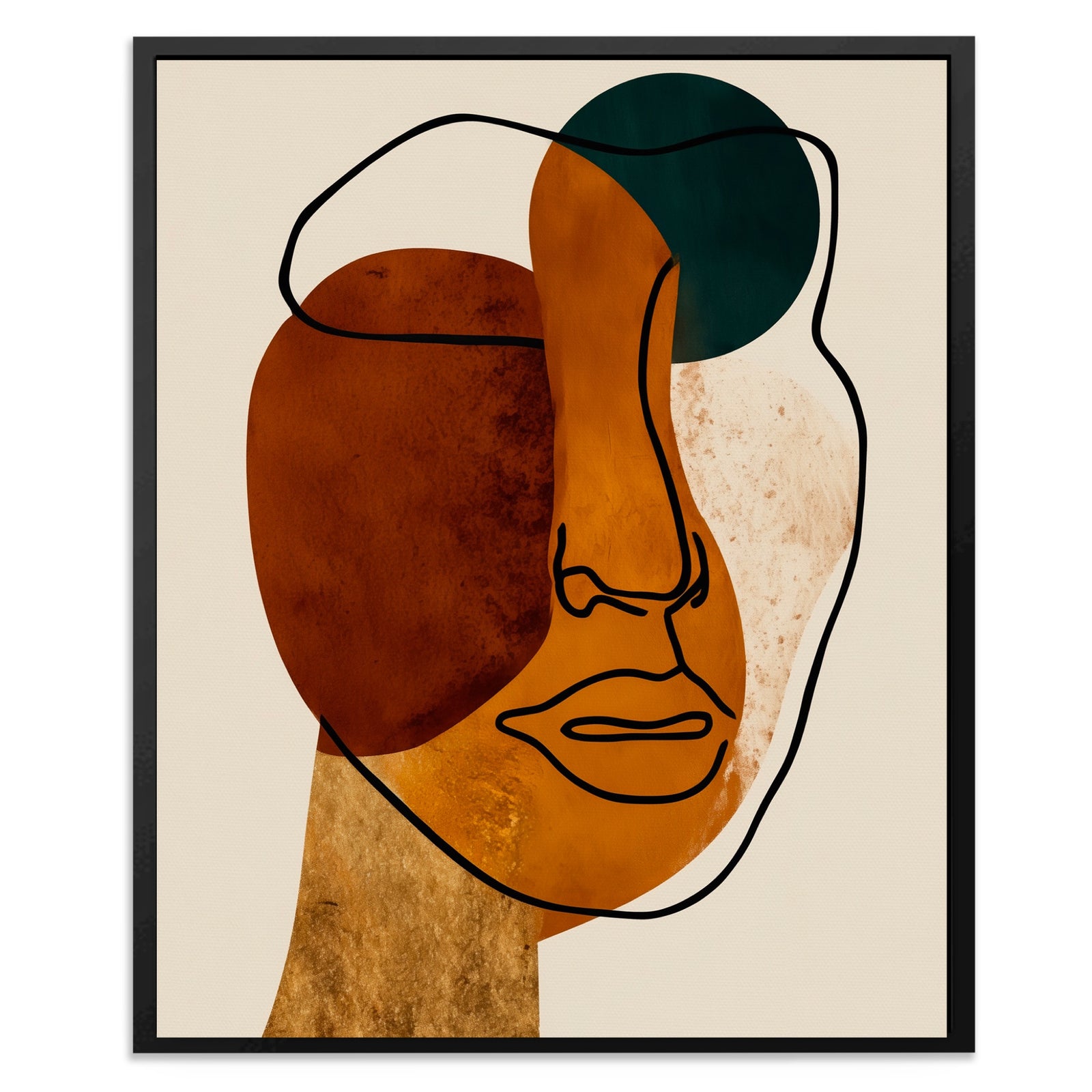 Face Ochre Composition — Face Ochre Composition Portrait   Side View   Mirror 267