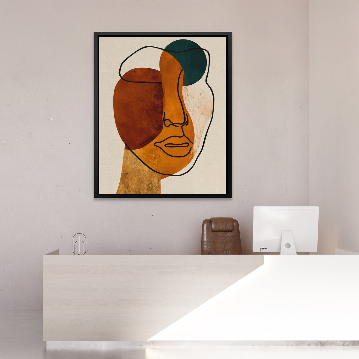 Face Ochre Composition — Face Ochre Composition New   Reception Desk Port 195