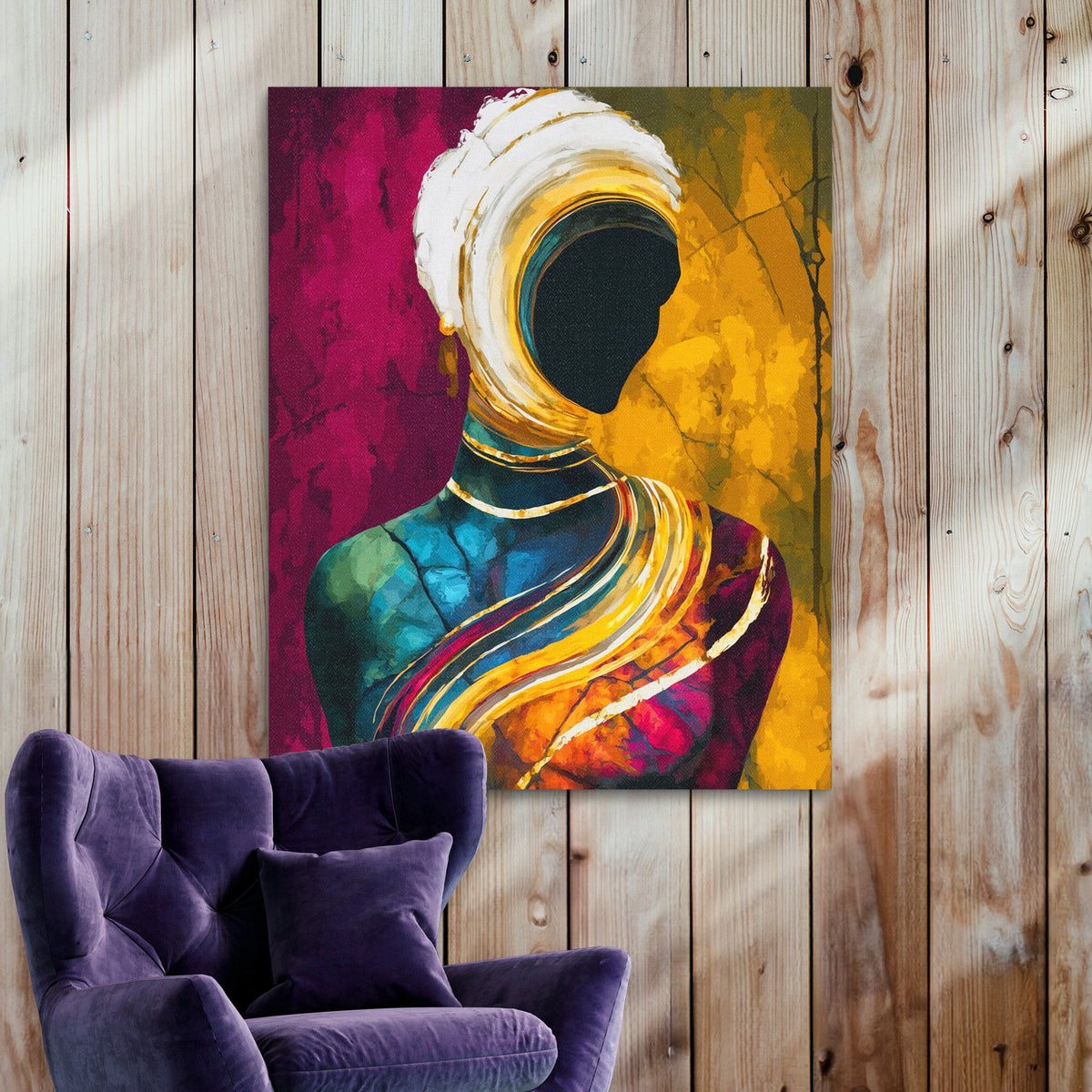 Faceless Golden Dreamer - Luxury Wall Art