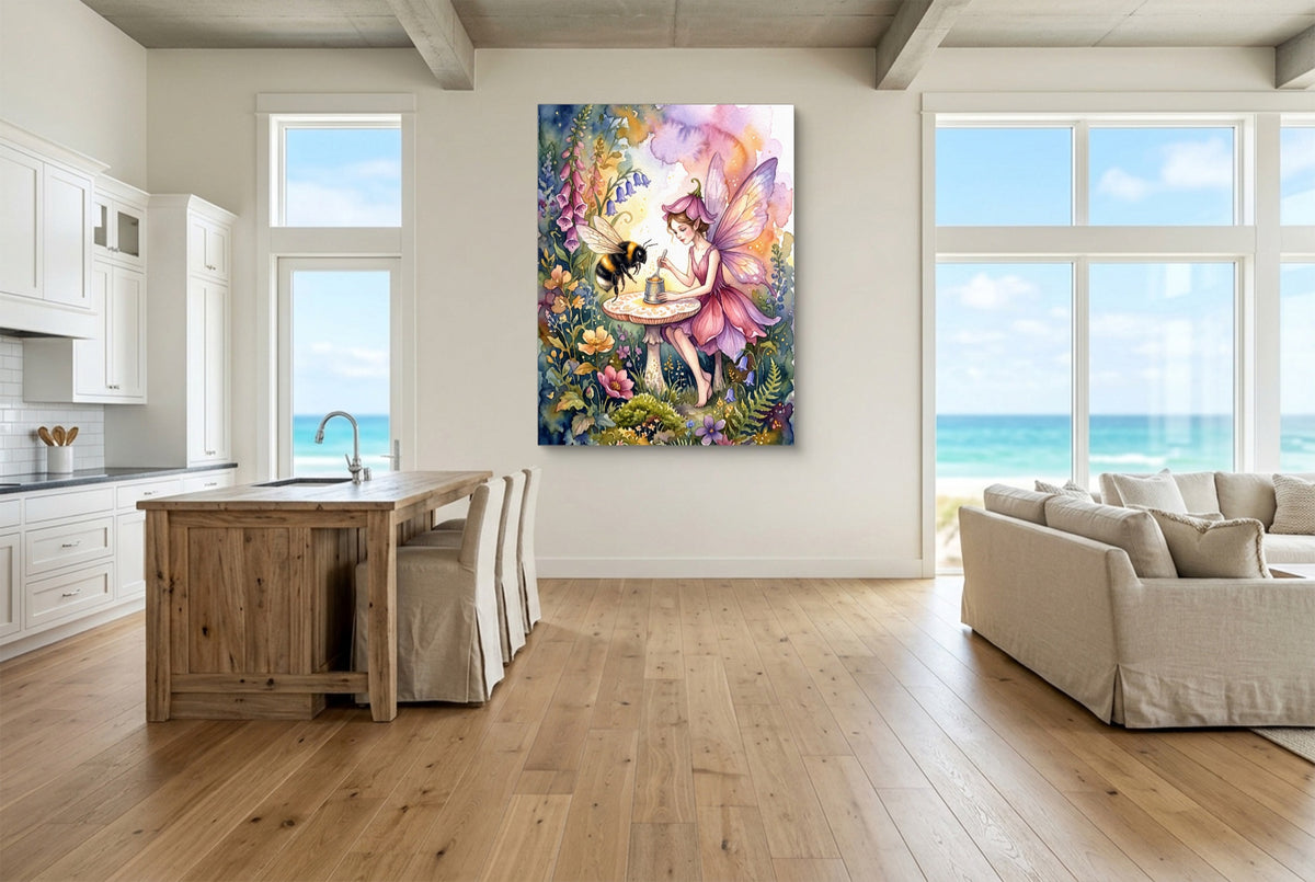 Fae's Sweet Brew — fae's sweet brew living room with ocean view 2 1port flush print
