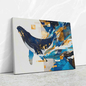 a painting of a humpback whale on a white background