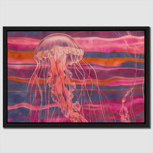 a painting of a jellyfish floating in the water