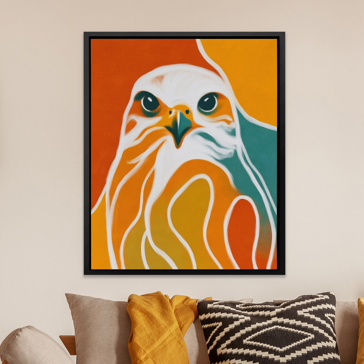 Falcon Ochre Minimalist — Falcon Ochre Minimalist Orange Room Zoom 221