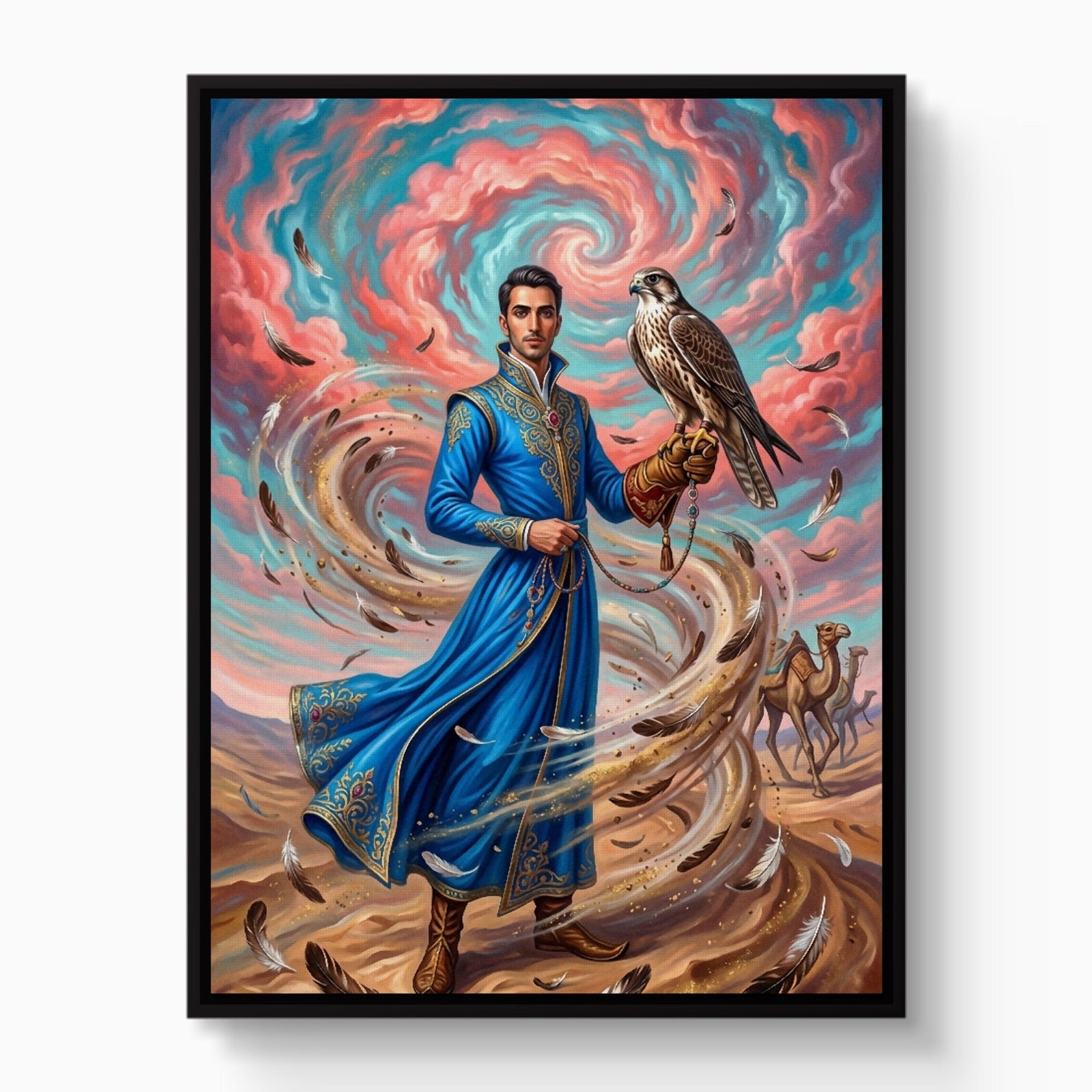 Falconer in Desert Wind - Luxury Wall Art