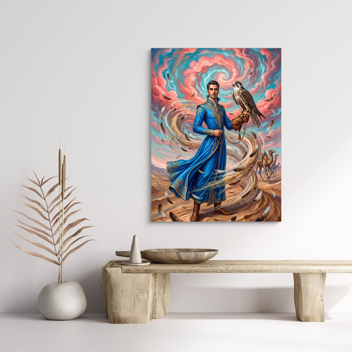 Falconer in Desert Wind - Luxury Wall Art
