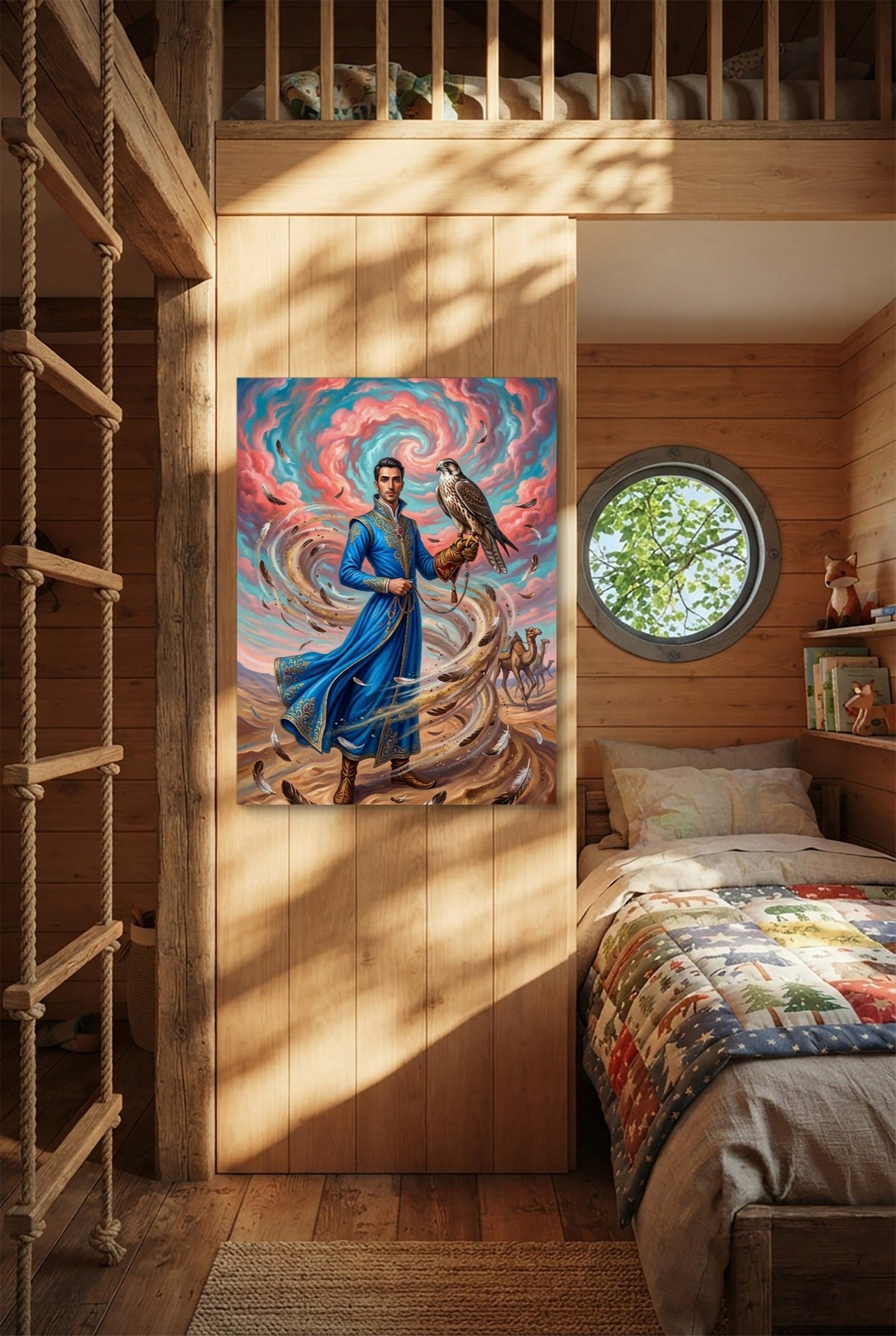 Falconer in Desert Wind - Luxury Wall Art