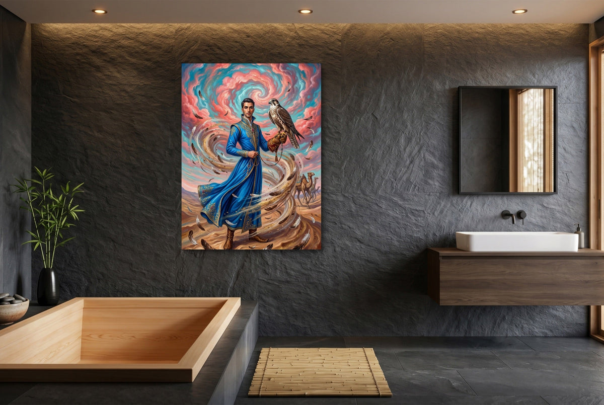 Falconer in Desert Wind - Luxury Wall Art