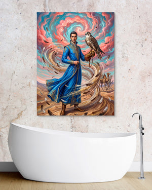 Falconer in Desert Wind — falconer in desert wind psd granite bathroom 1port flush print