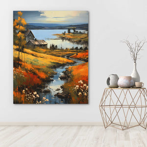 Farm By the Lake - Luxury Wall Art