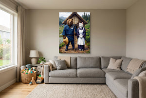 Farmers By Thatched House — farmers by thatched house living room with sectional sofa 1port flush print