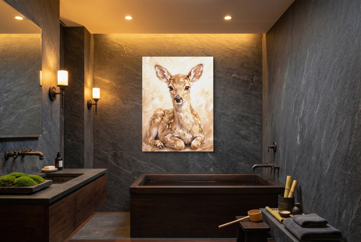Fawn Dappled Cream — fawn dappled cream luxury bathroom interior 1port flush print