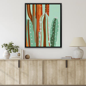 a picture of a cactus plant on a wall