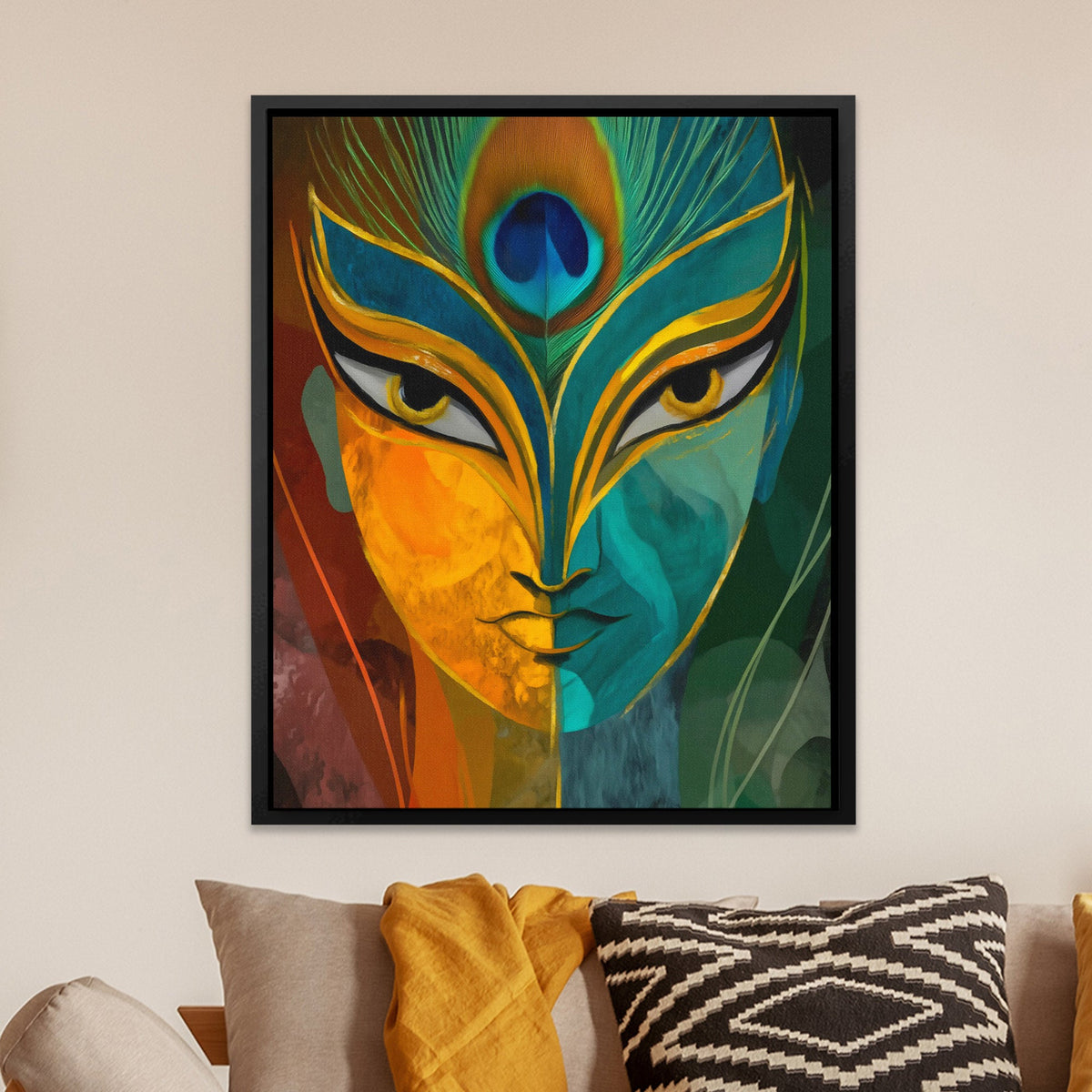Feathered Divine Portrait - Luxury Wall Art