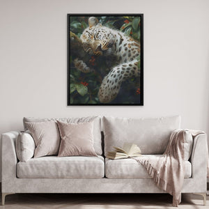 a painting of a leopard in a tree