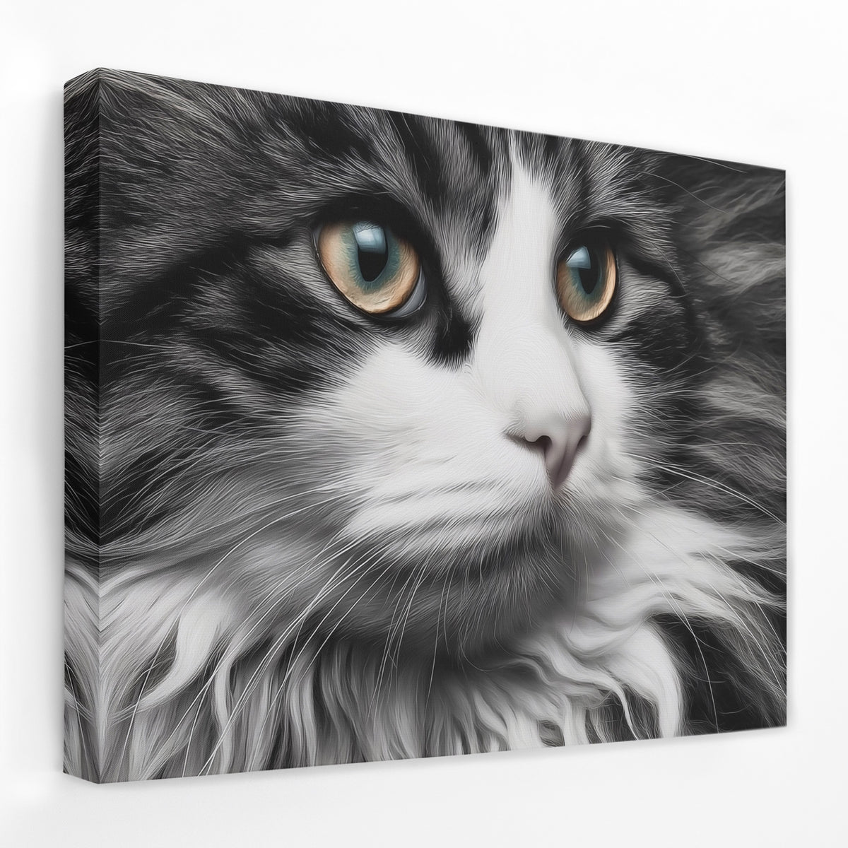 Feline Amber Gaze — Feline Amber Gaze Landscape   Side View   Mirror Wrap 5