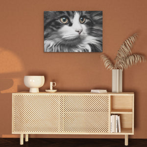 Feline Amber Gaze — Feline Amber Gaze Brown Wall 101