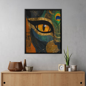 Feline Emerald Crown - Luxury Wall Art
