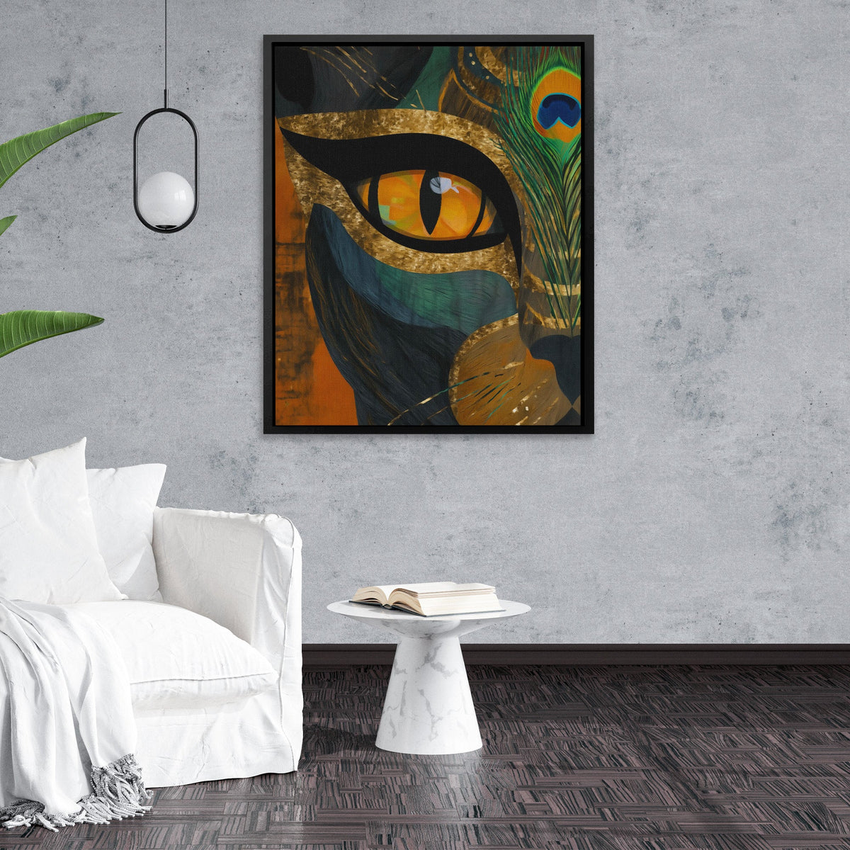 Feline Emerald Crown - Luxury Wall Art