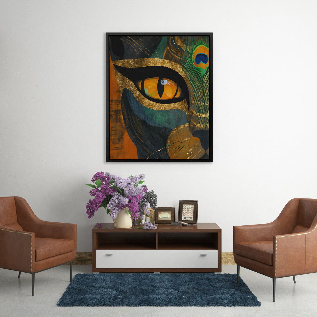 Feline Emerald Crown - Luxury Wall Art