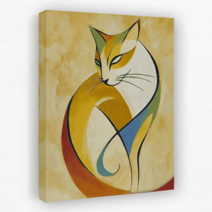 Feline Geometric Meditation - Luxury Wall Art
