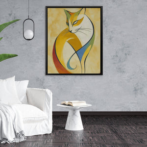 Feline Geometric Meditation - Luxury Wall Art