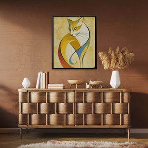 Feline Geometric Meditation - Luxury Wall Art