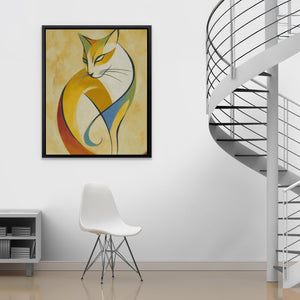Feline Geometric Meditation - Luxury Wall Art