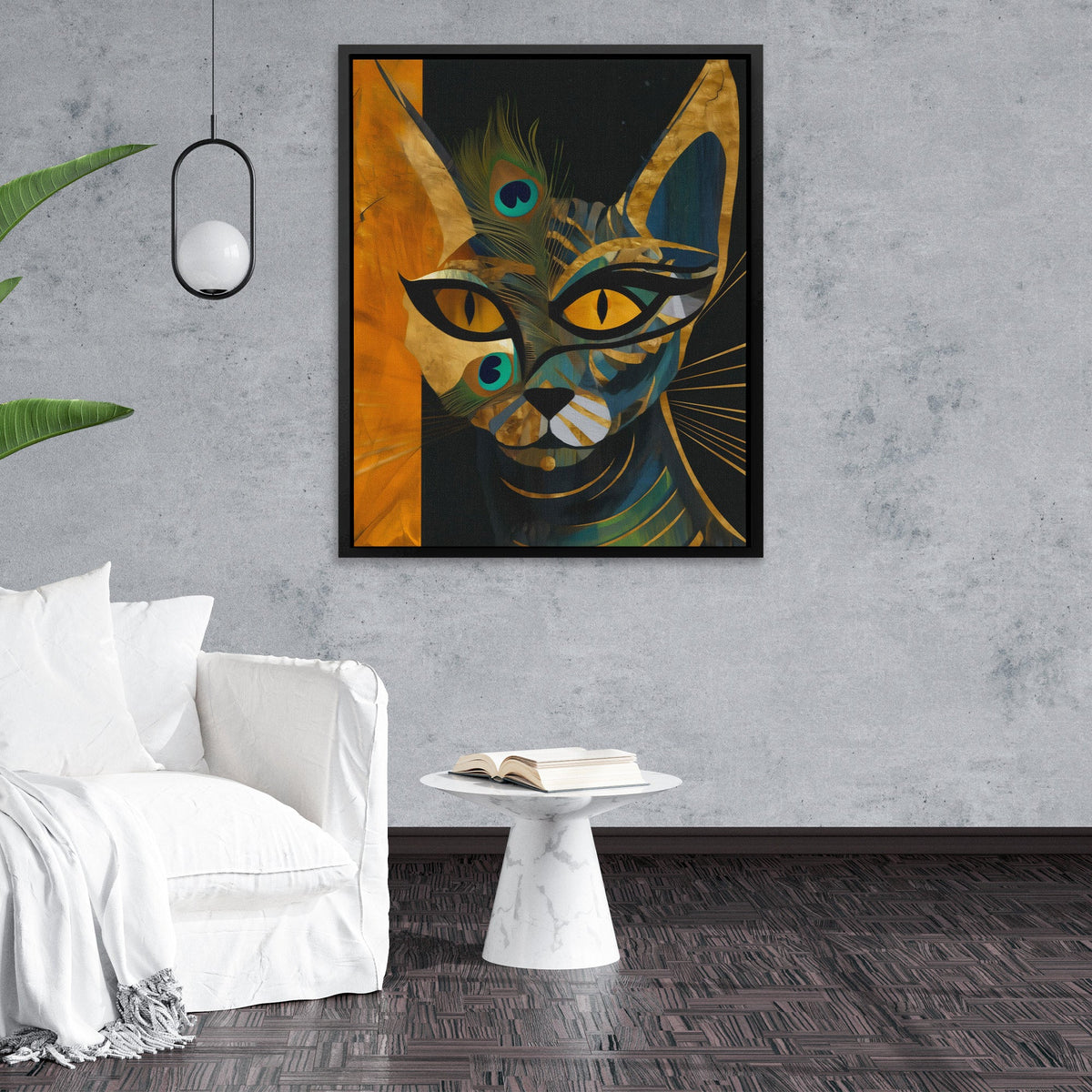 Feline Peacock Fusion - Luxury Wall Art