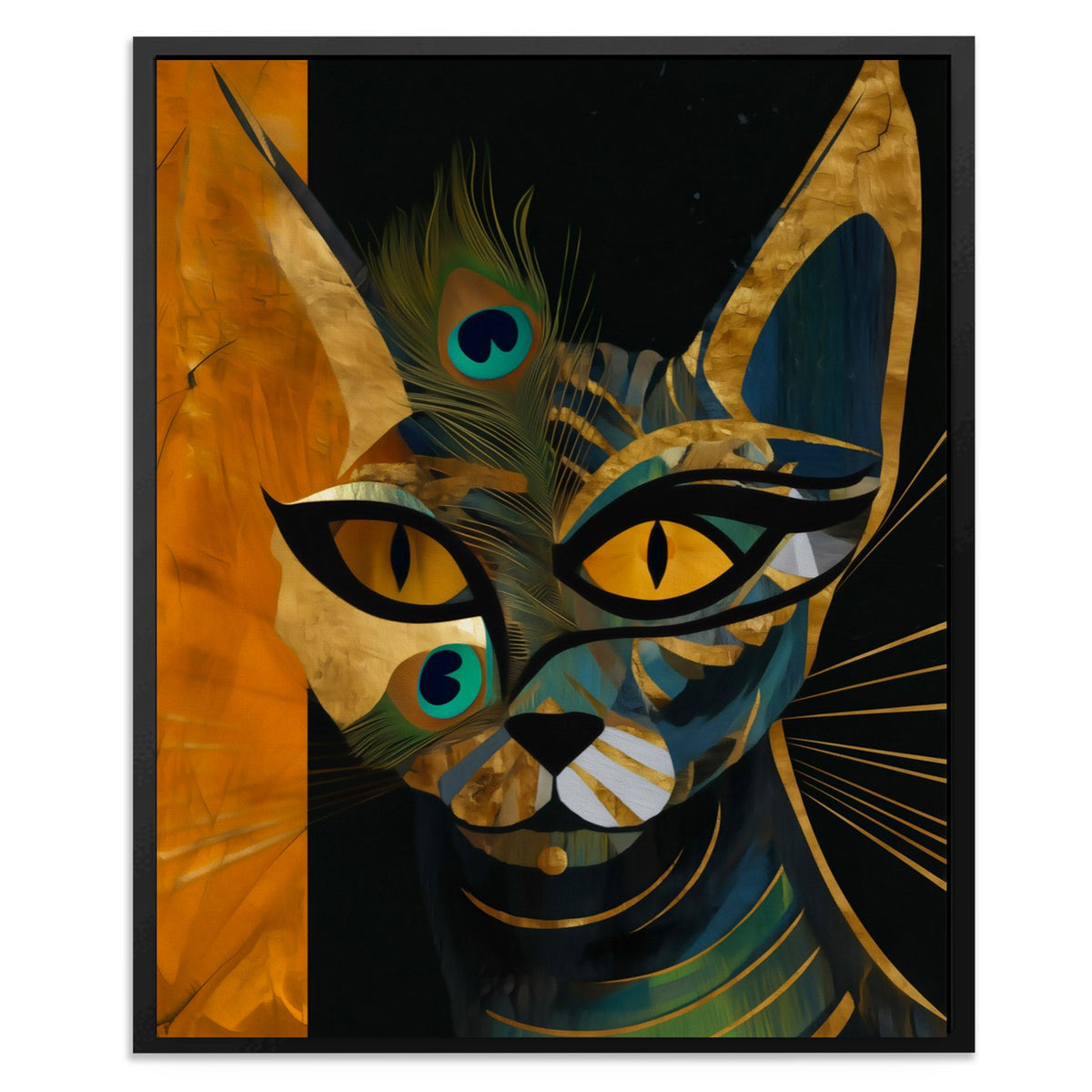 Feline Peacock Fusion - Luxury Wall Art