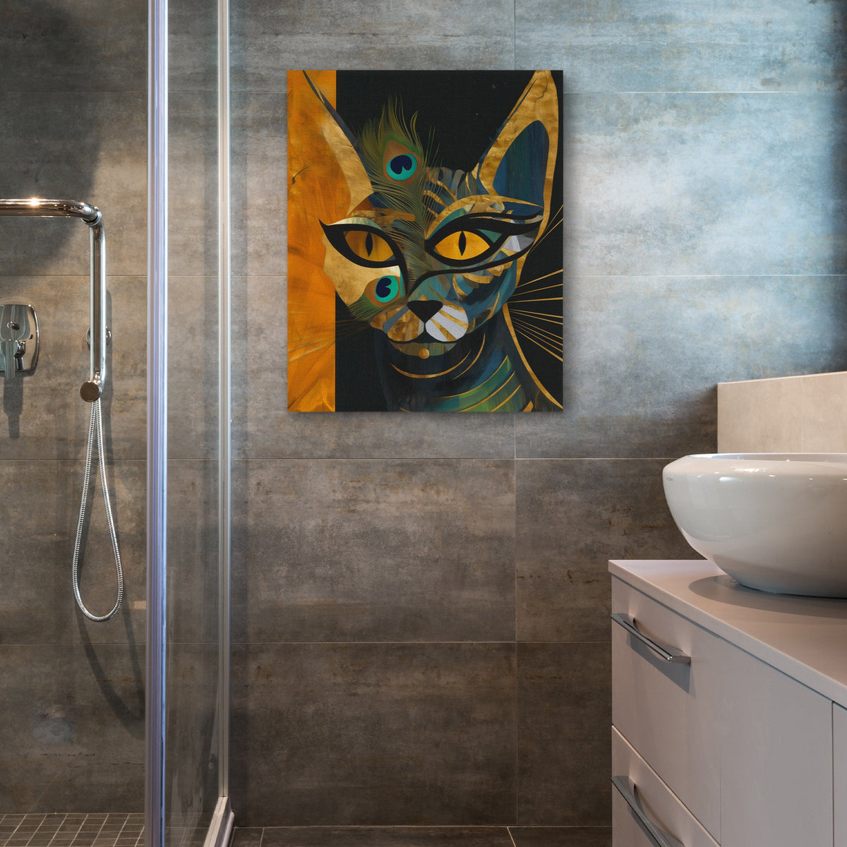 Feline Peacock Fusion - Luxury Wall Art