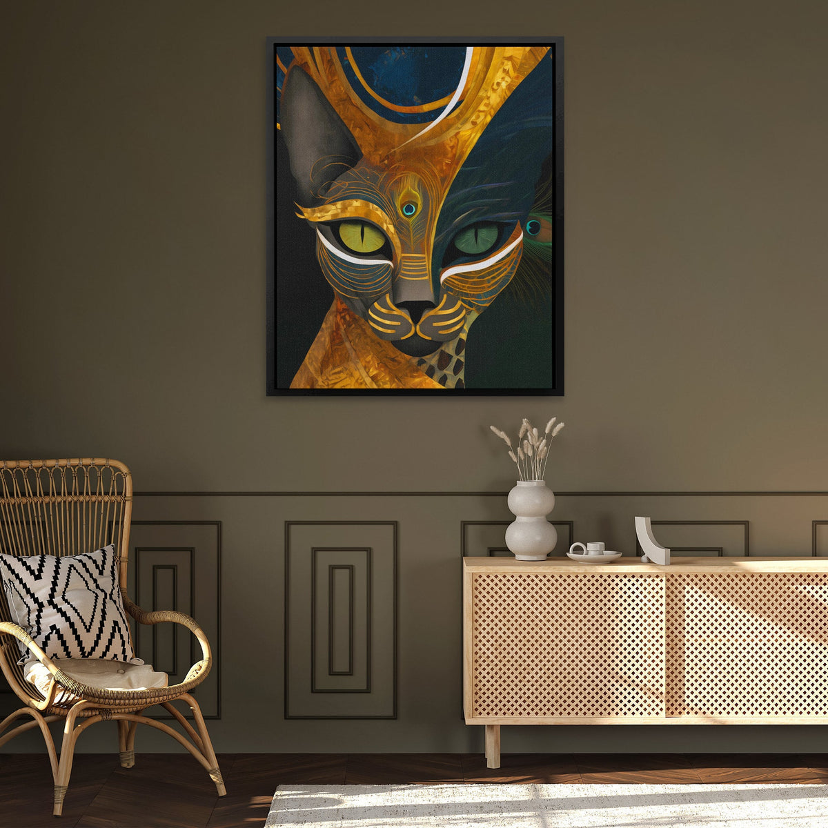 Feline Peacock Oracle - Luxury Wall Art