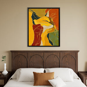 Feline String Line canvas wall art, room view