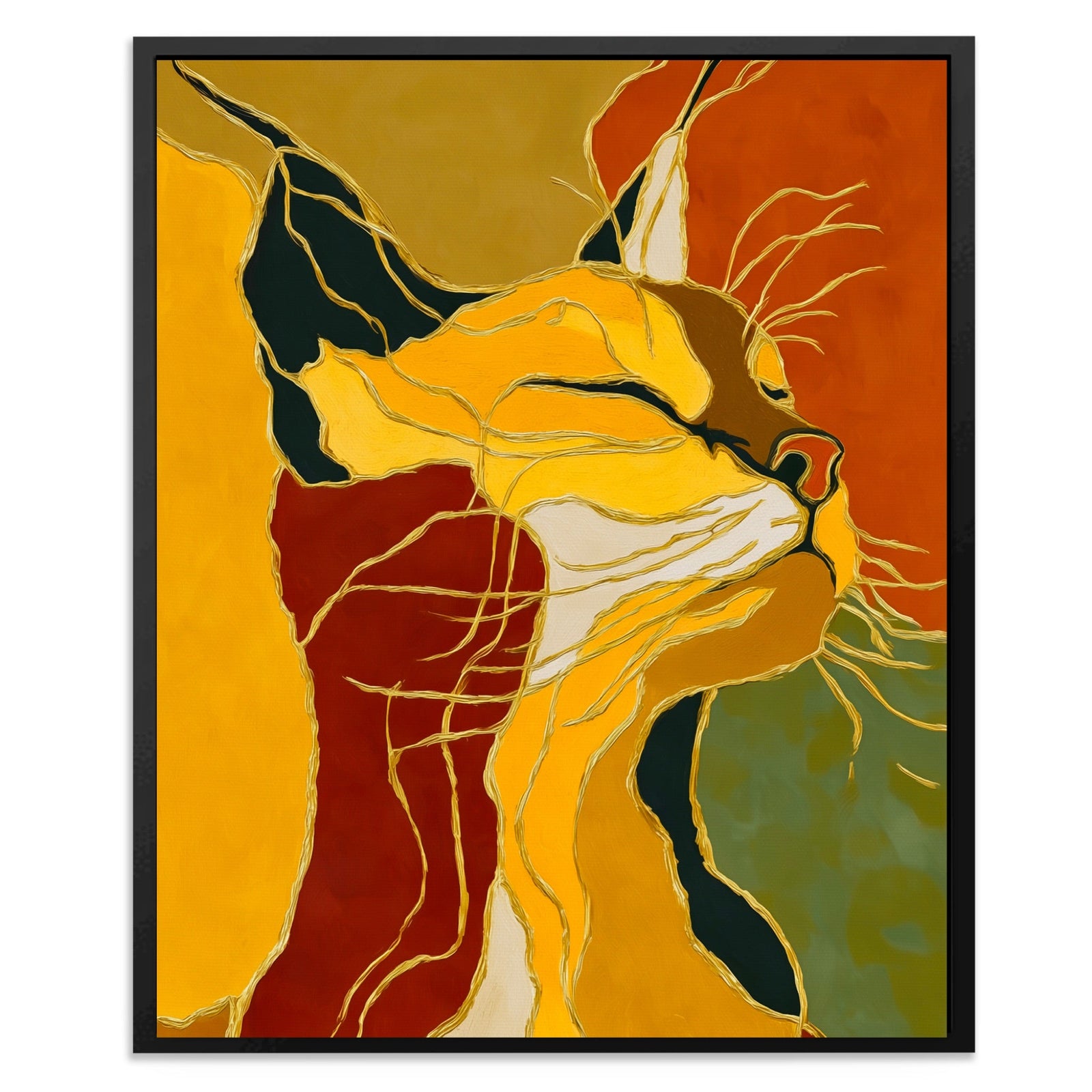 Feline String Line canvas wall art