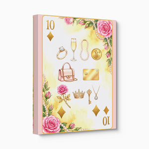 Fem Lux 10 of Diamonds Card — fem lux 10 of diamonds card angled flush print