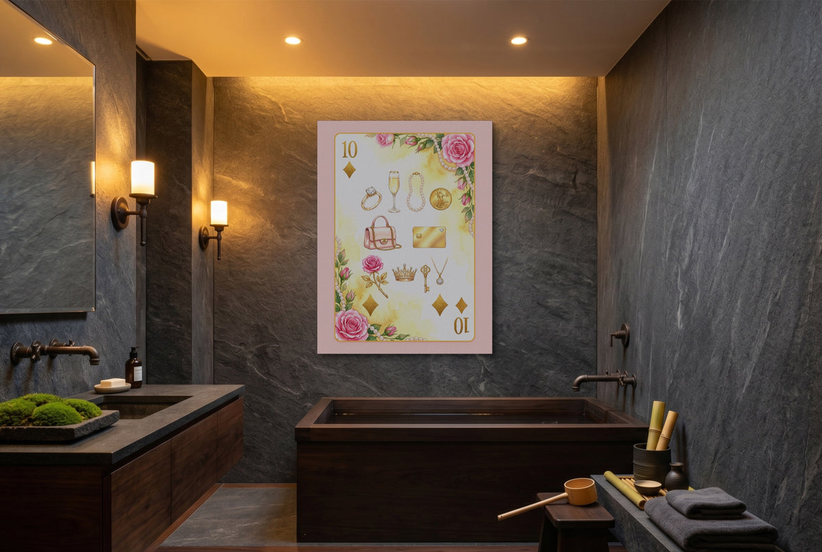 Fem Lux 10 of Diamonds Card — fem lux 10 of diamonds card luxury bathroom interior 1port flush print
