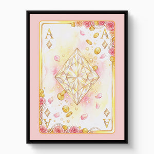 Fem Lux Ace of Diamonds Card — fem lux ace of diamonds card white studio framed black