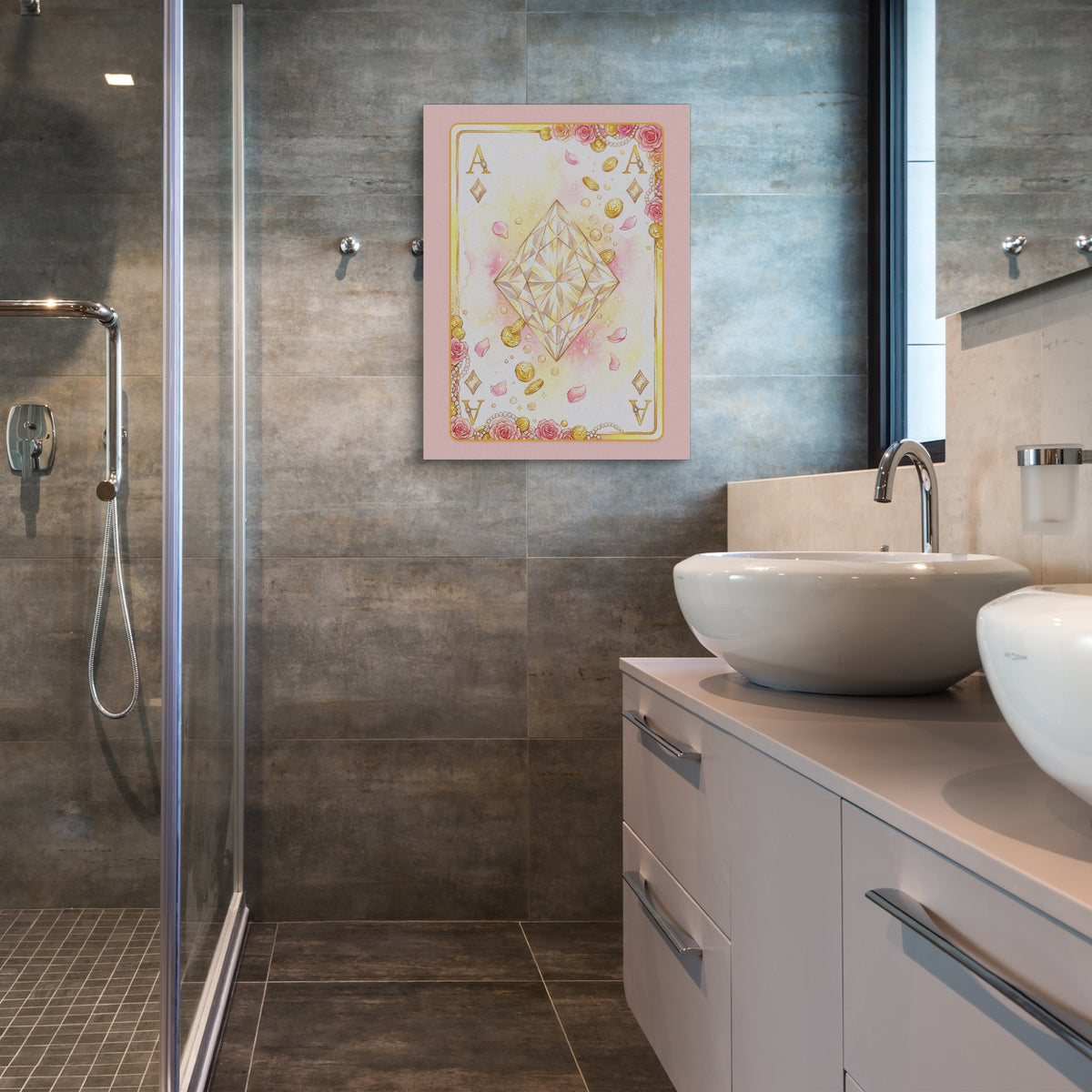 Fem Lux Ace of Diamonds Card — fem lux ace of diamonds card sq bathroom 1port flush print